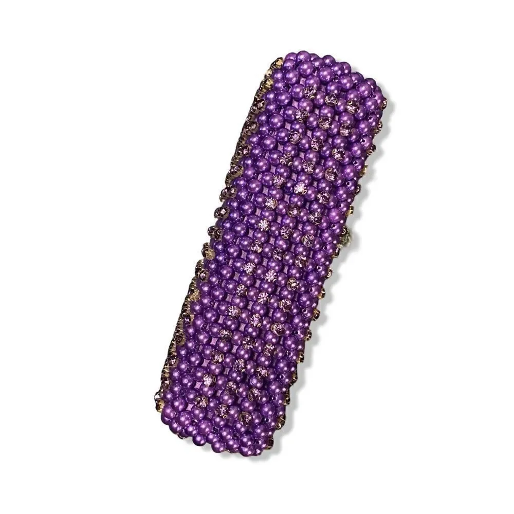 Retrofete Lydia Pearl Crystal bag clutch purple evening purse rhinestone event